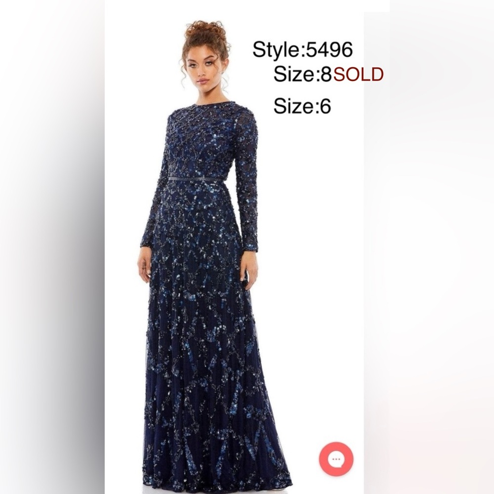 Lattice sequined illusion neckline long sleeve A-line gown